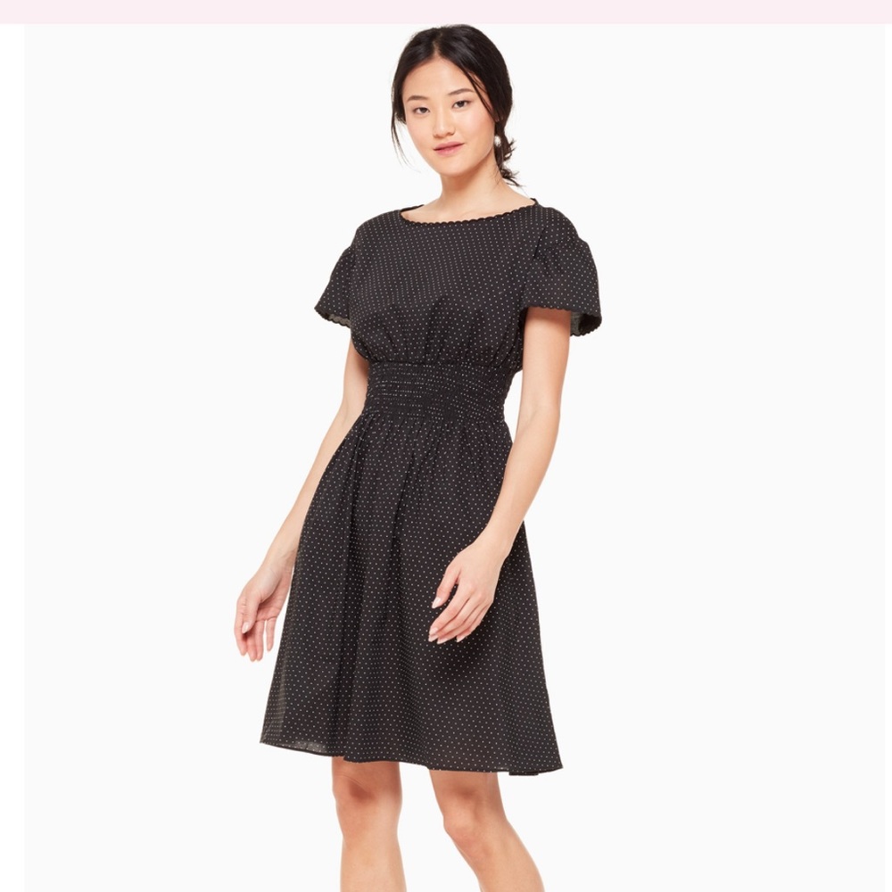 Kate spade pin dot scallop poplin dress